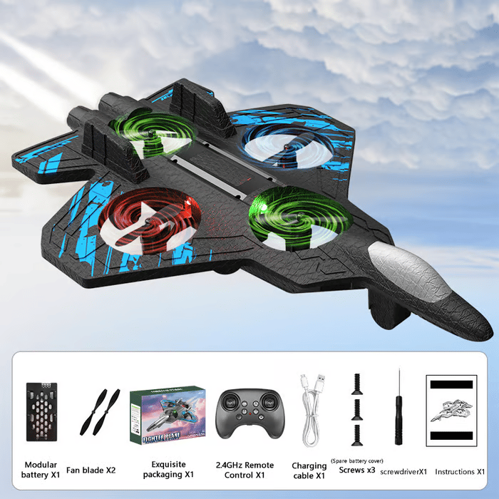 360° Flips + LED Lights 🚀 49% OFF This Week! RC Stunt Fighter Jet Toy for Kids
