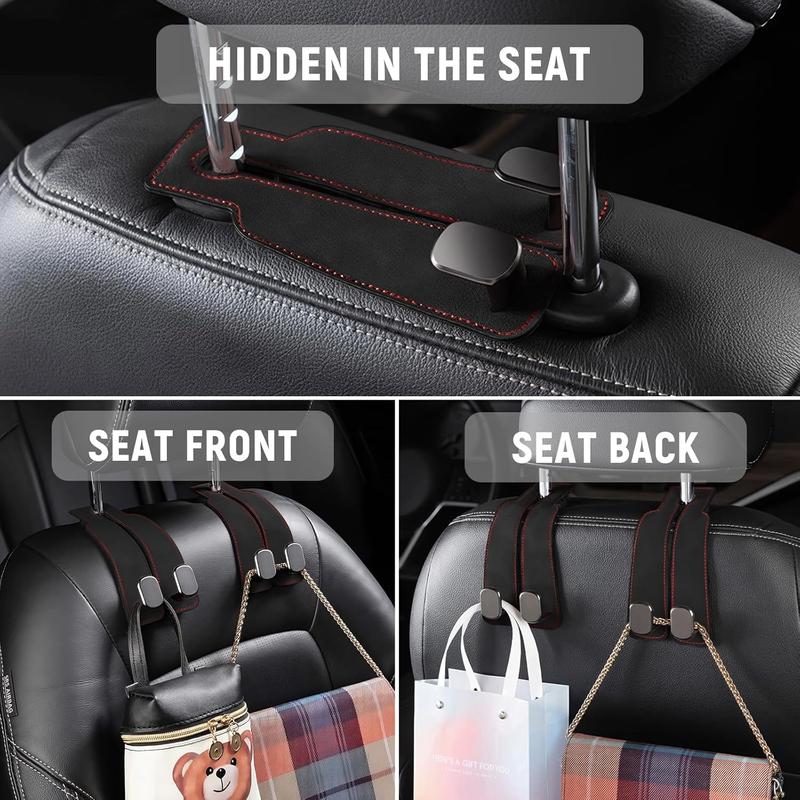 🔥🚗Car Seat Back Alcantara Storage Hook 💥Double Hook Holder for Convenient Storage