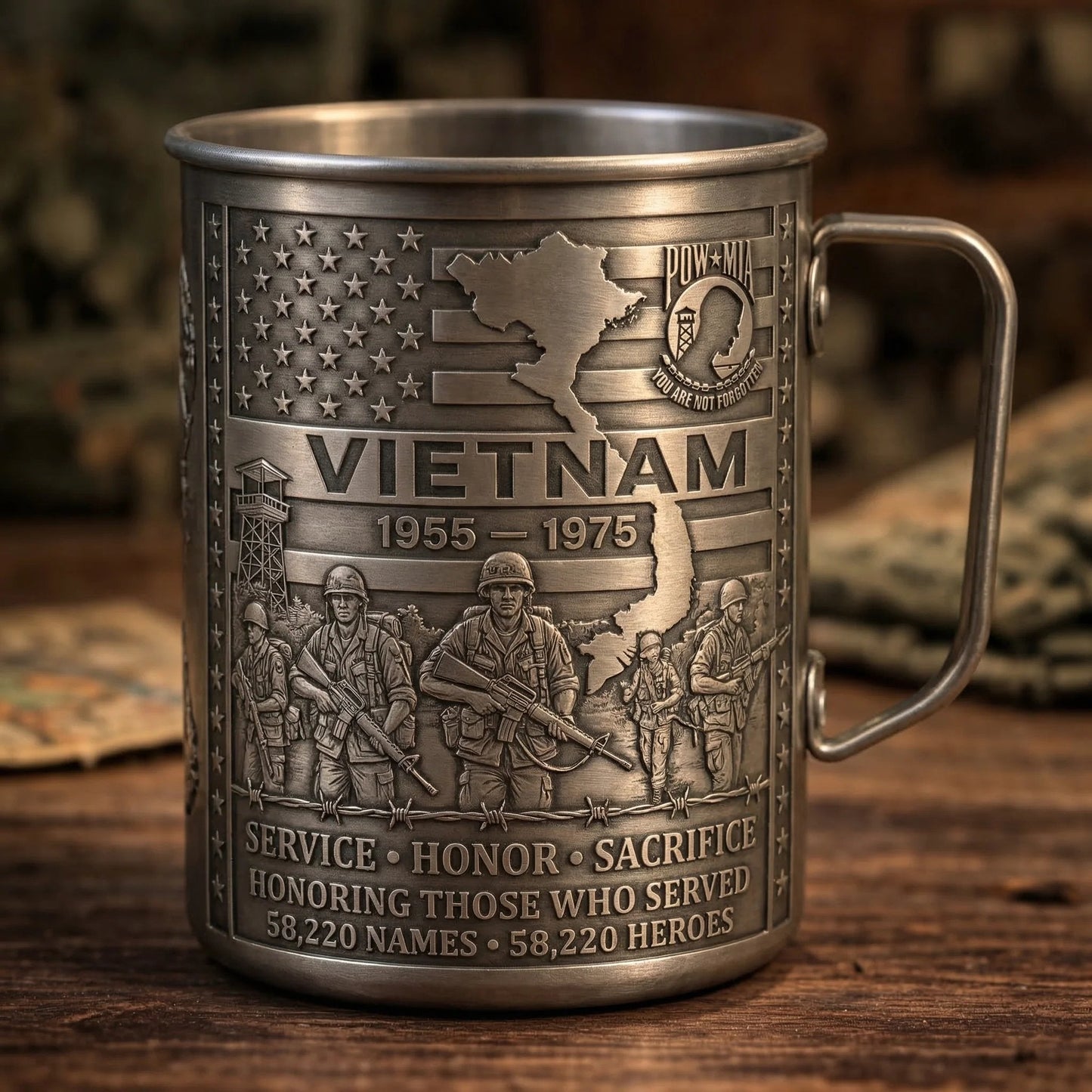 🎖️Vietnam Veteran Honor Coffee Mug – 1955-1975 Service Tribute