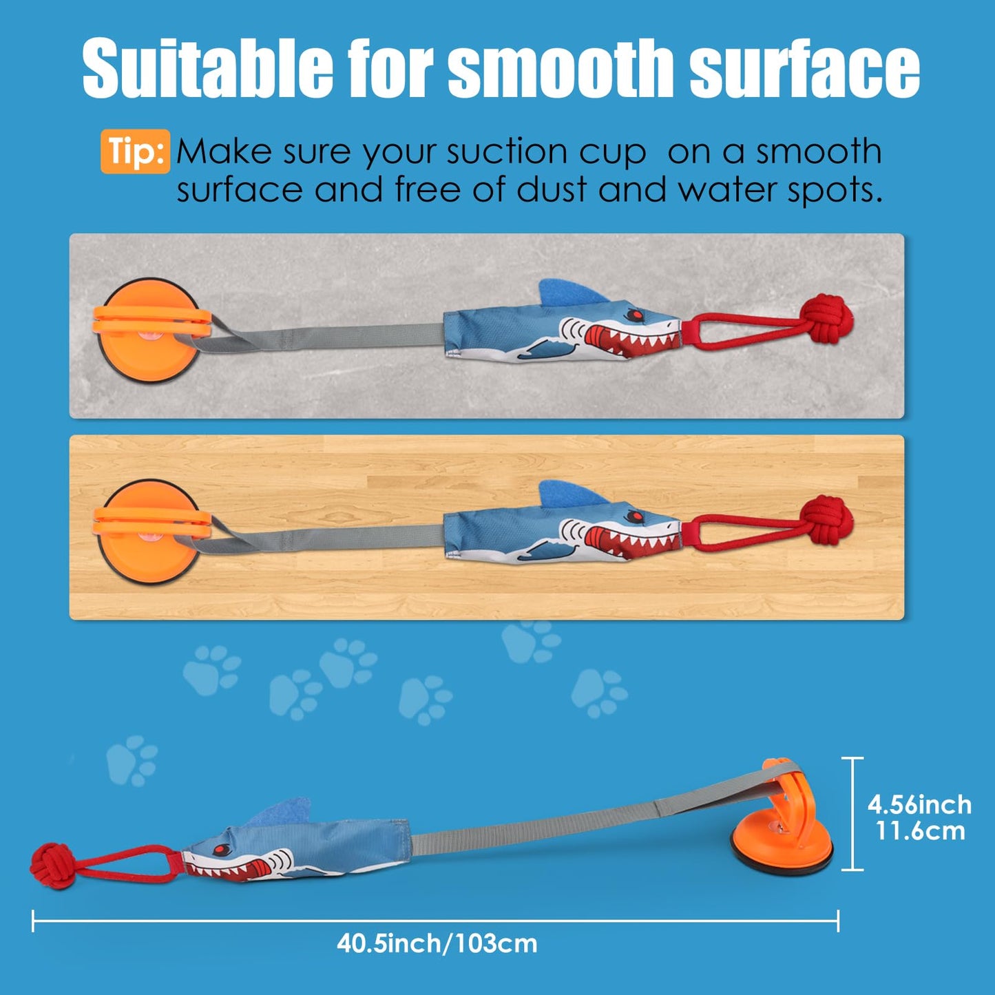 Tug of War Dog Toy with Suction Cup