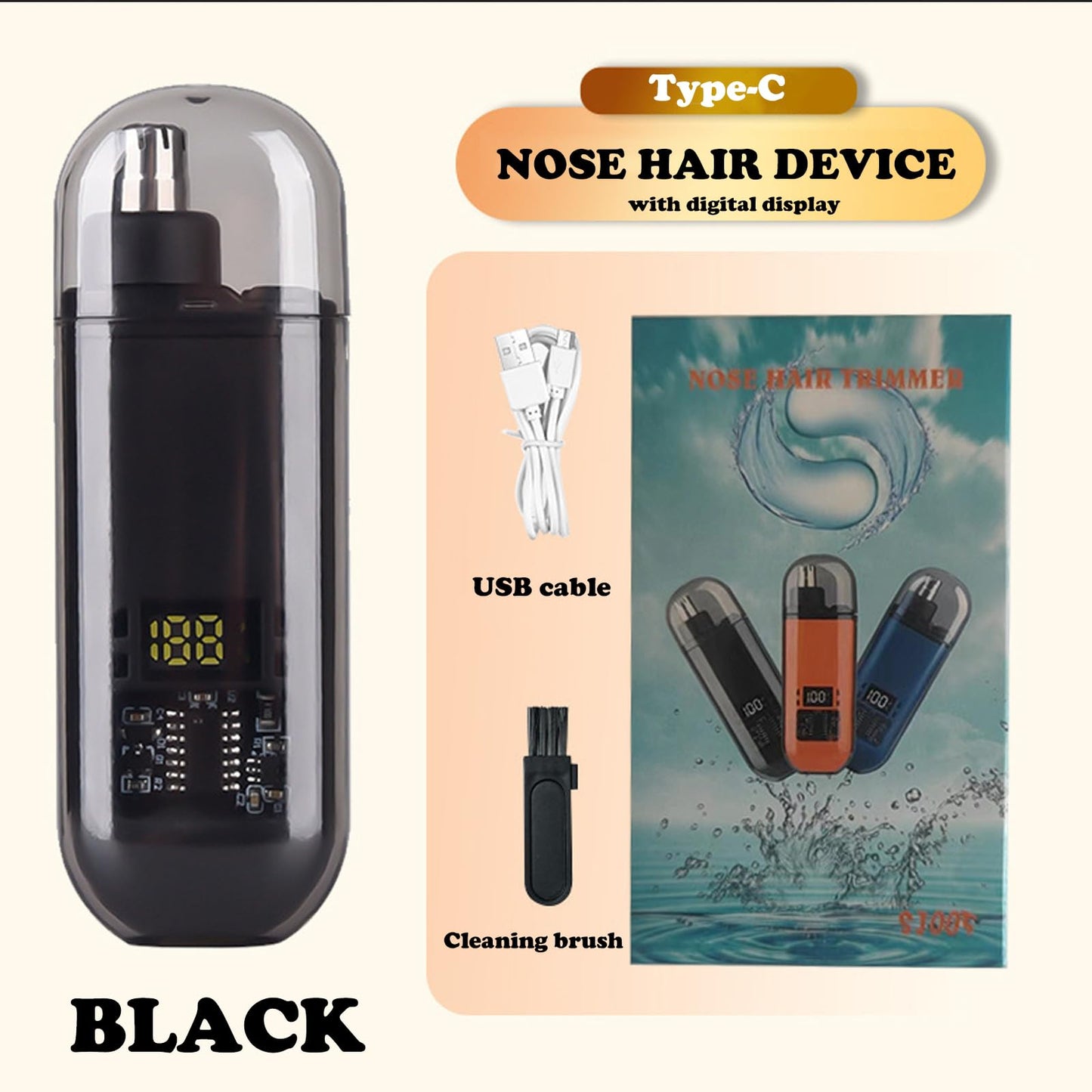 💇‍♂️ Groom with Precision -✨ Ultimate 2-in-1 Nose Hair Trimmer - For Effortless, All-Day Comfort!