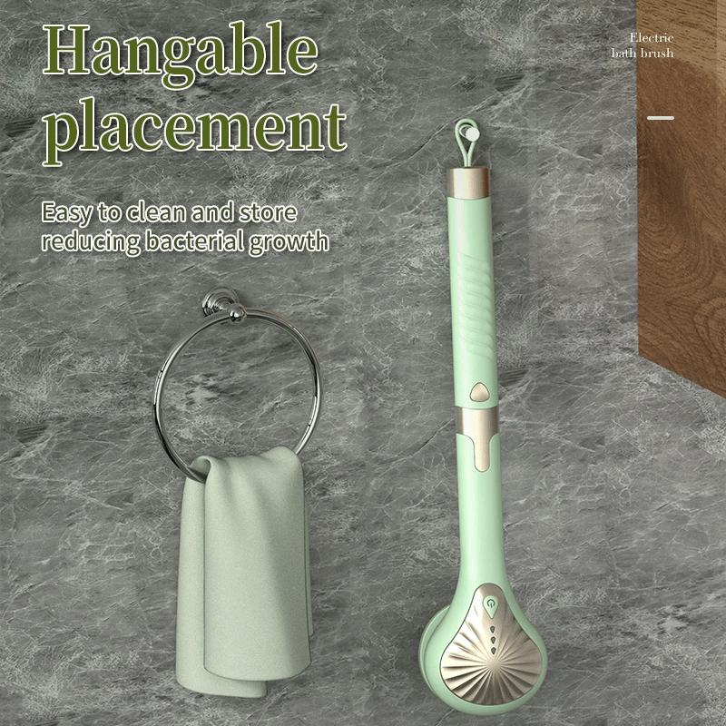 🎁 6 in 1 Electric Silicone Bath Brush Electric Back Scrubber 6 Brush Heads