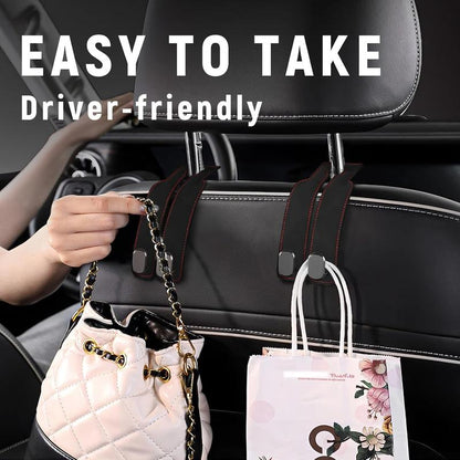 🔥🚗Car Seat Back Alcantara Storage Hook 💥Double Hook Holder for Convenient Storage