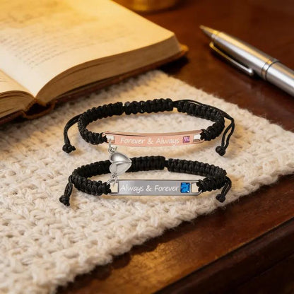 💖Valentine's Day Hot Sale - 💝 Adjustable couple bracelets with heart charm for love