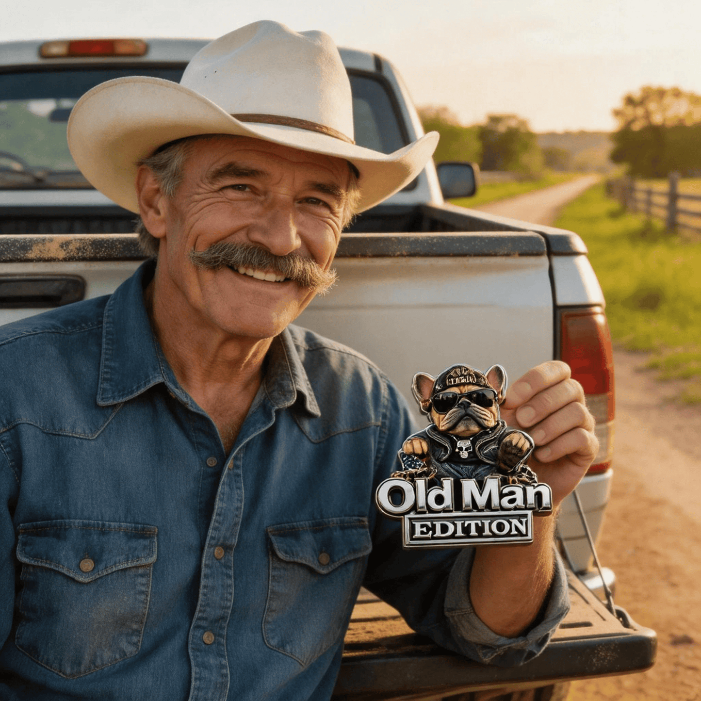 🚗 Funny Old Man Edition Vehicle Badge — Chrome Metal Emblem, Perfect Father's Day & Birthday Gift for Dad, Grandpa, Husband, Truck & SUV Owners