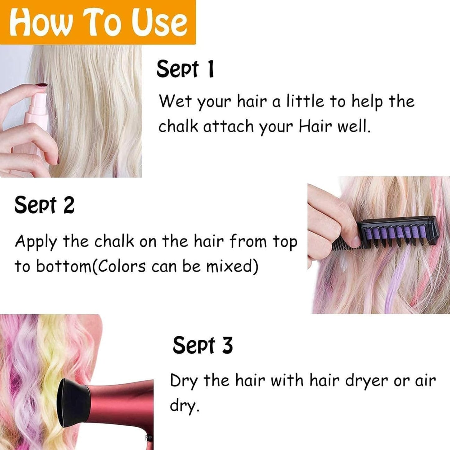 🎅Christmas Pre-sale✨Festive Fun Hair Chalk Combs