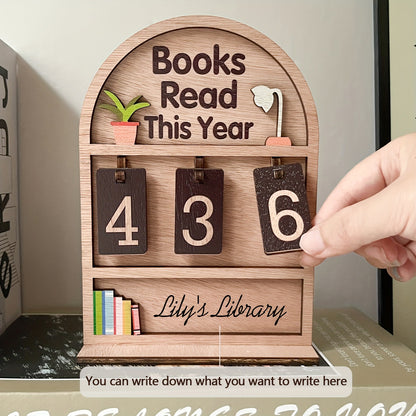 Wooden Annual Reading Count Display Piece