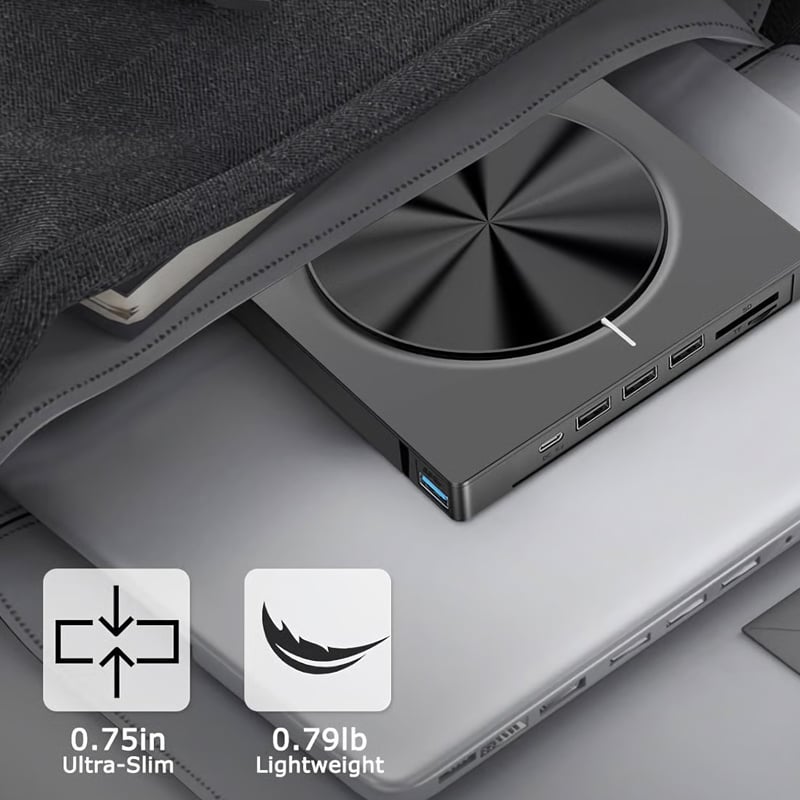 USB 3.0/SD/TF/DVD/CD/VCD/Type-C Player Portable Burner Support Blu-Rays