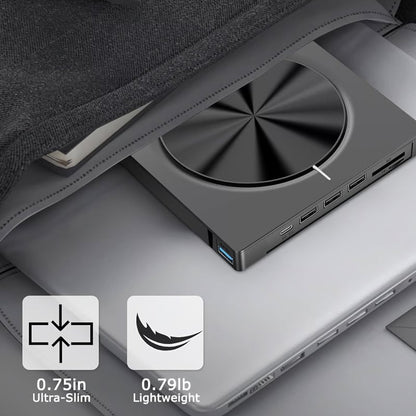 USB 3.0/SD/TF/DVD/CD/VCD/Type-C Player Portable Burner Support Blu-Rays