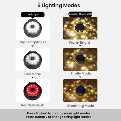 Retractable Camping Light – Lantern & String Lights in One