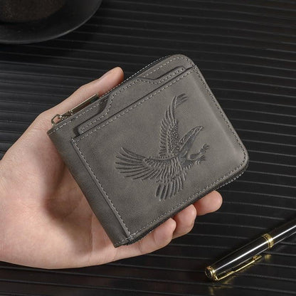Men's Vintage Eagle Embossed Short Wallet