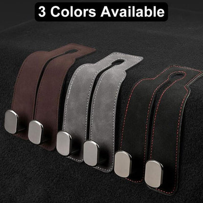 🔥🚗Car Seat Back Alcantara Storage Hook 💥Double Hook Holder for Convenient Storage
