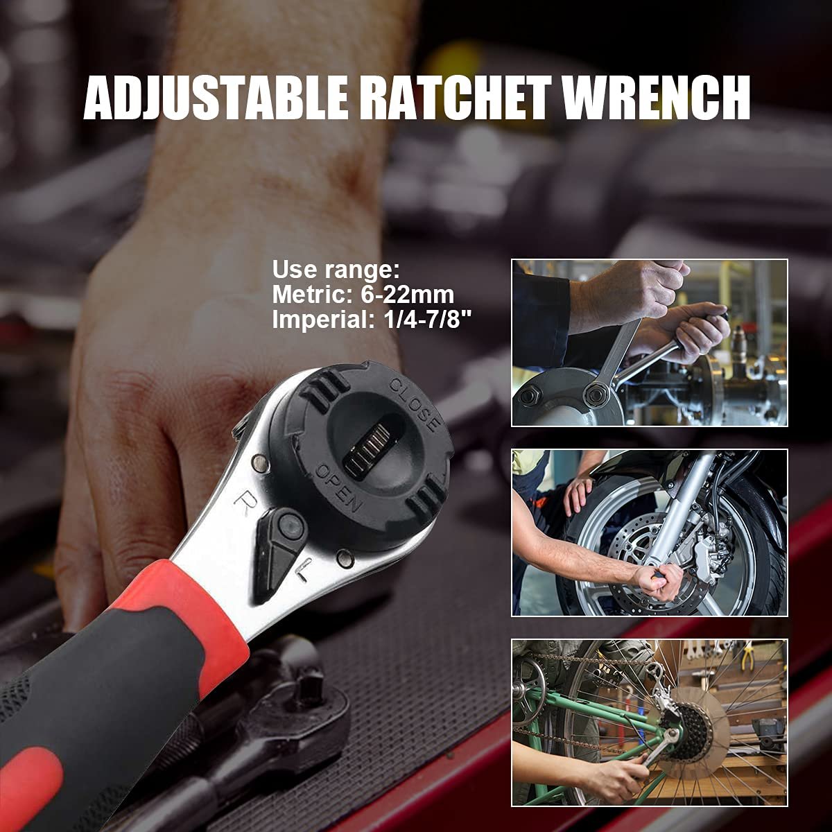 🔧Adjustable Ratchet Wrench Kit for 6-22mm Screw