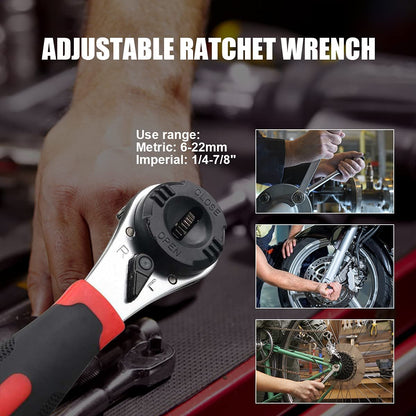 🔧Adjustable Ratchet Wrench Kit for 6-22mm Screw