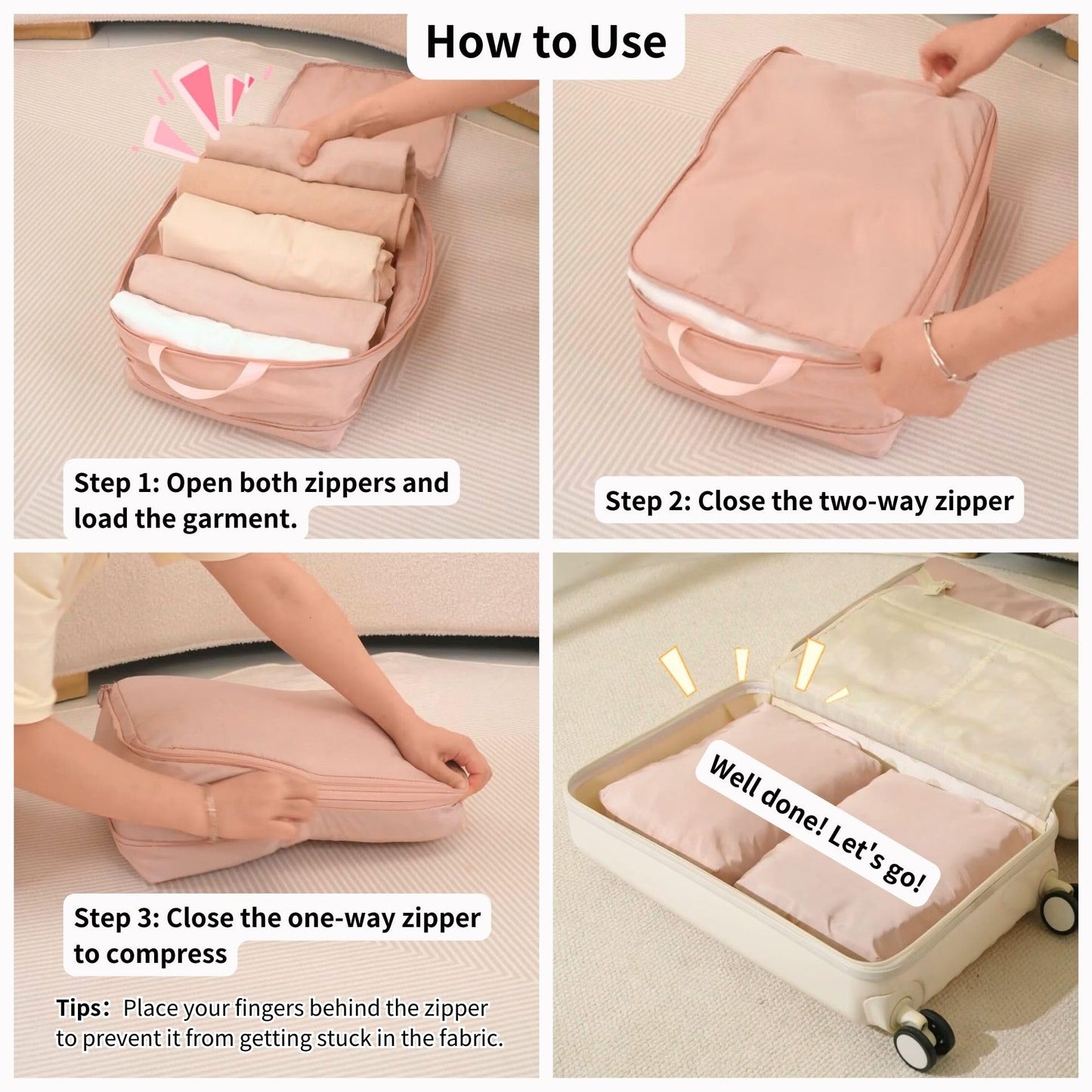 6-Piece Travel Compression Bags Set