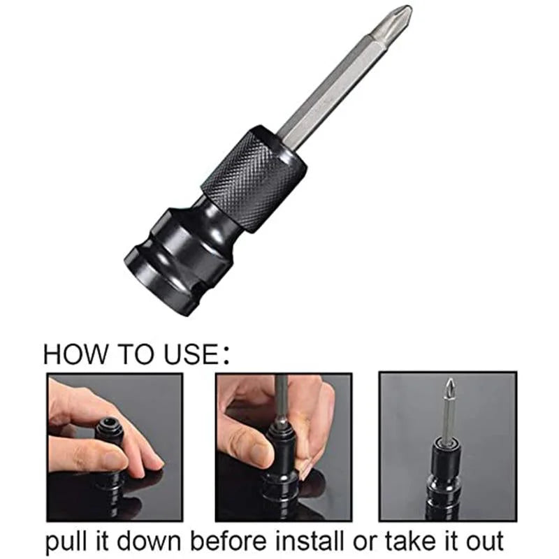 💥 1/4" Hex Shank Socket Converter – 1/2" to 1/4", Quick Release ⚙️