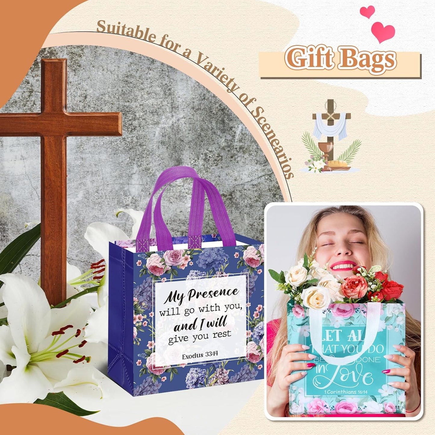 ✝️Christian Gifts: Inspirational Bible Verse Gift Bags – Inspire Your Faith Journey🌸