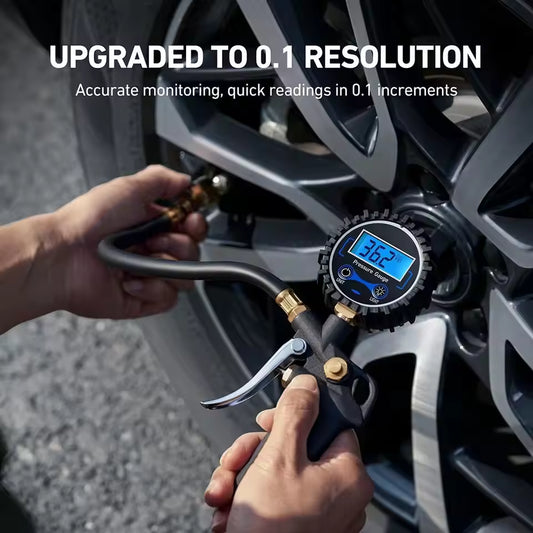 ✨250 PSI Air Chuck Digital Tire Pressure Gauge | 0.1 Display Resolution Compressor Accessories Auto Tire Inflator