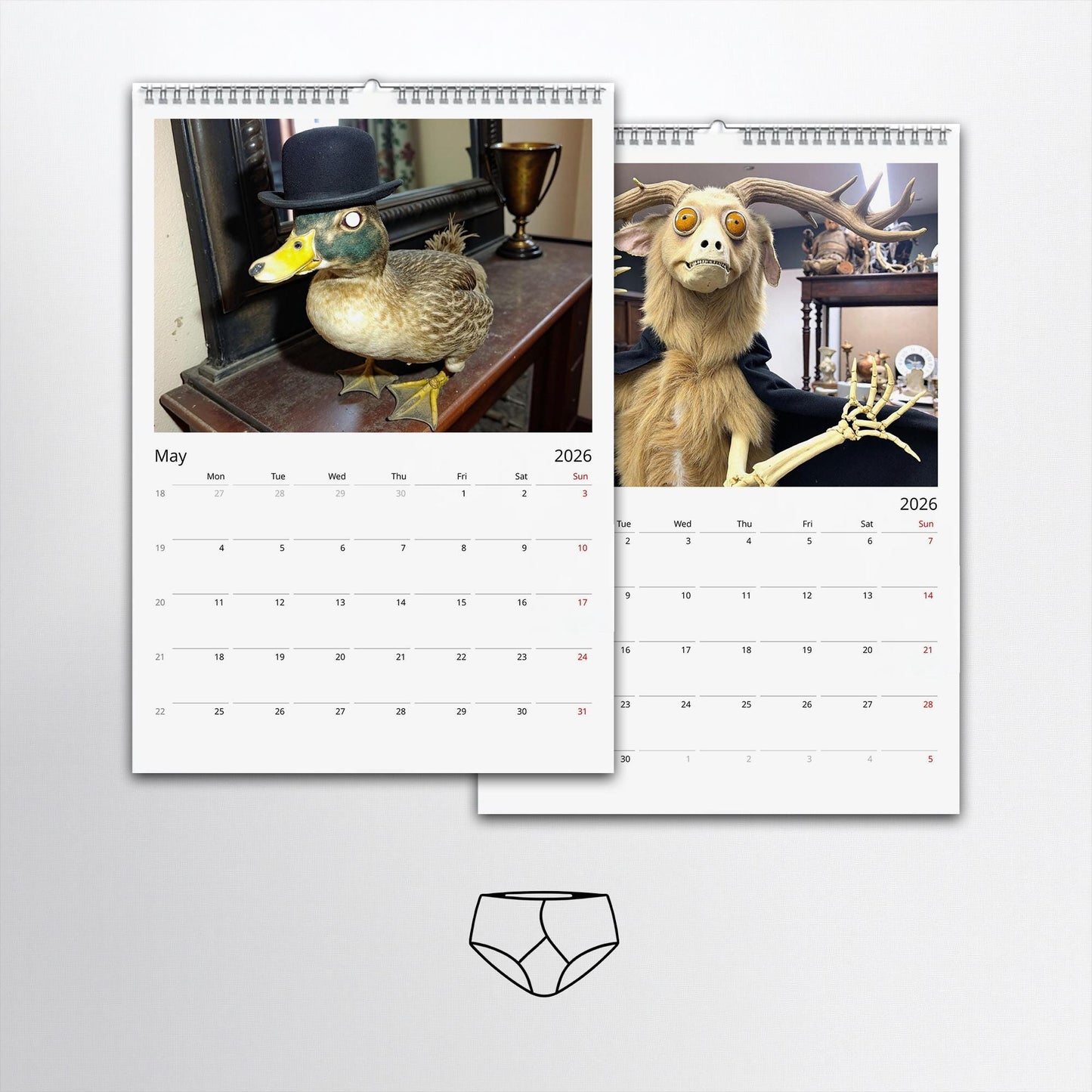 2026 Bad Taxidermy Wall Calendar – Weird, Gross & Hilariously Awful Taxidermy