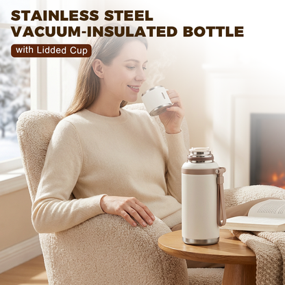 🍵2 in 1 Stainless Steel Vacuum Insulated Bottle with Lidded Cup