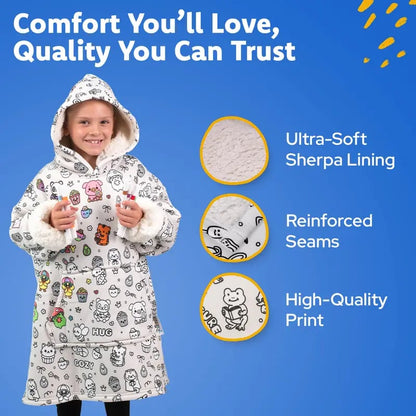 🔥HOT SALE 49% OFF - 🎨✨Cozy Companions Color-Your-Own Blanket Hoodie