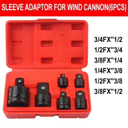 6-Piece Impact Socket Adapter Set | Cr-V Steel SAE Adapter Conversion Kit