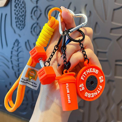 🏋️‍♀️Fitness Keychain Set, MSilicone Dumbbell Kettlebell Weight Plate Keychains
