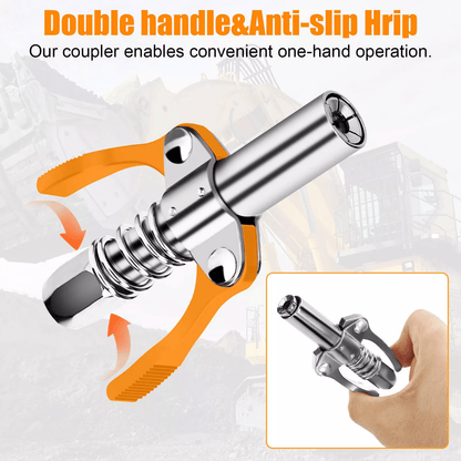 Double Handle High Pressure Quick Release Grease Coupler