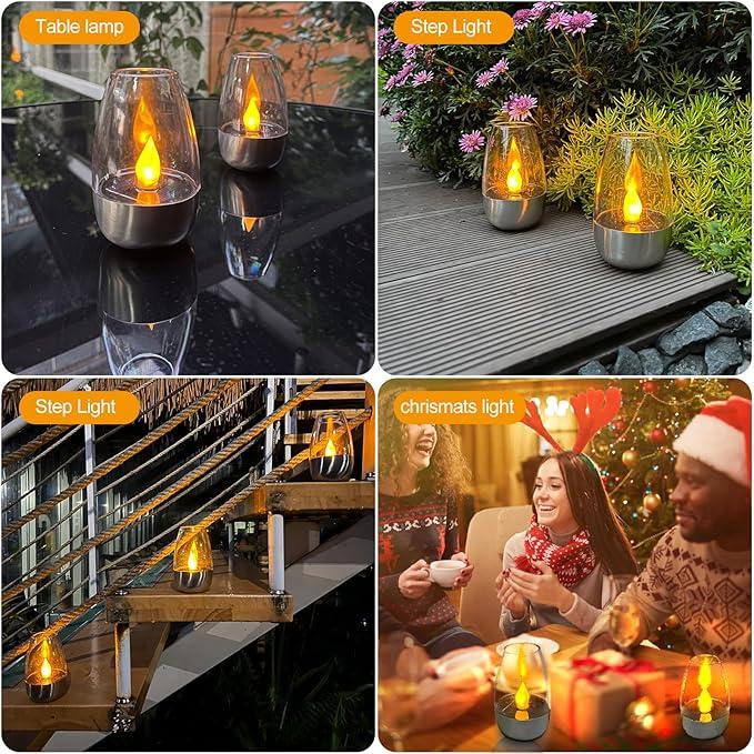 🔥Solar Power Tea Lights Outdoor Flameless Flicker