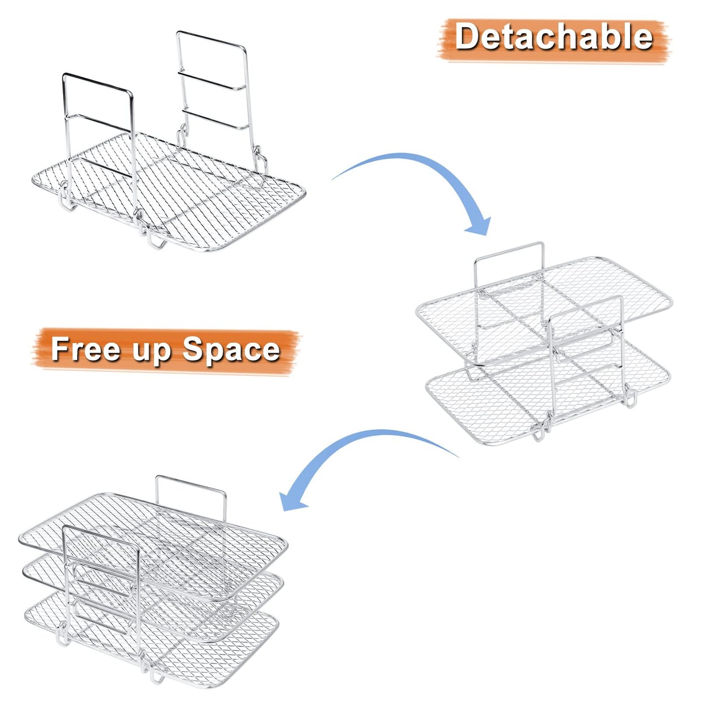 Air Fryer Rack, 304 Stainless Steel Toast Rack, Multi-Layer Grill, Grill