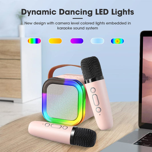 Mini Bluetooth Karaoke Speaker with Wireless Microphones