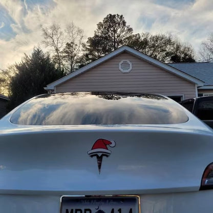 Santa Hat Overlay for Tesla Emblem, Reusable!