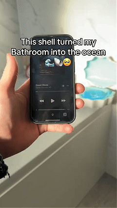 Seashell Bluetooth Speaker 🐚✨ | Beat-Sync Colorful LED Lights