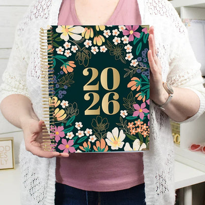 2026 Hard Cover Planner, 8.5" x 11", Blooming Wildly
