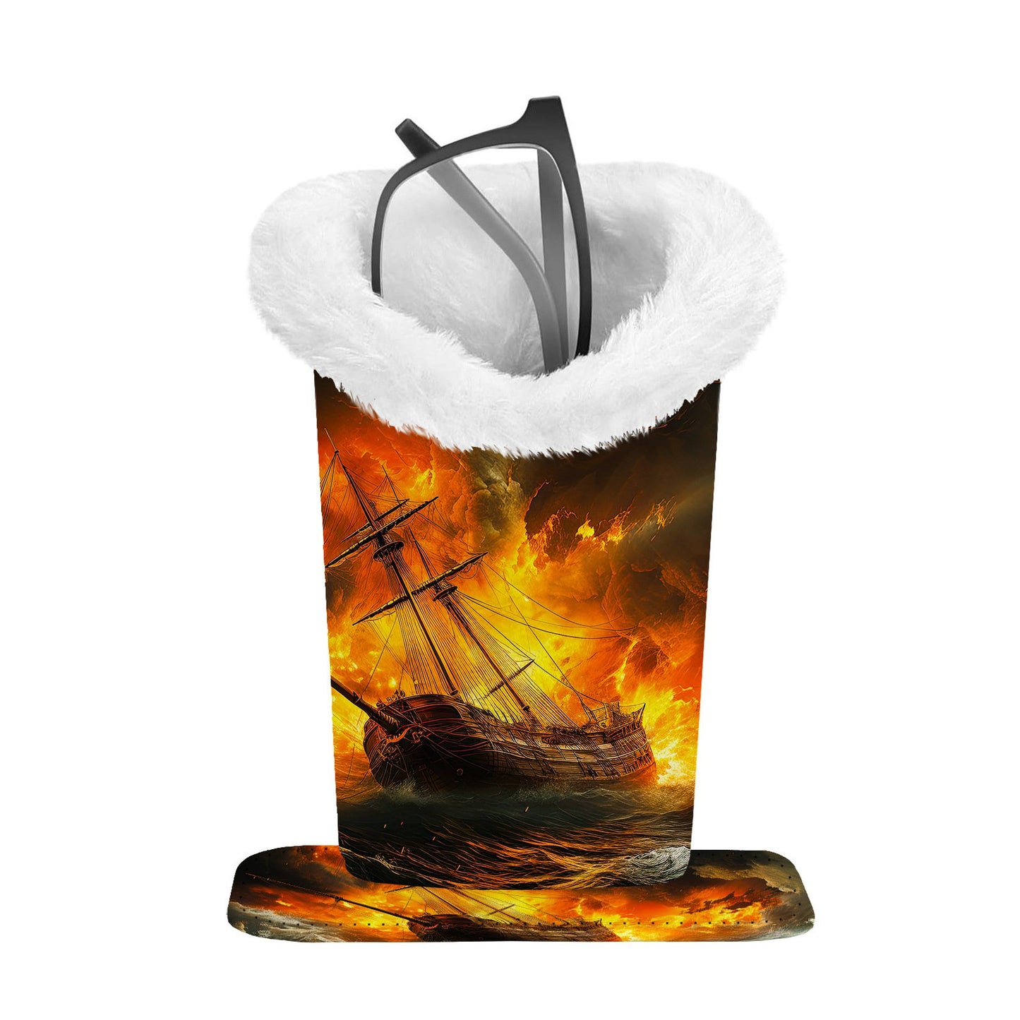 Eyeglasses Holder with Soft Furry Lining and Magnetic Base