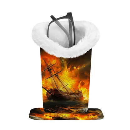 Eyeglasses Holder with Soft Furry Lining and Magnetic Base