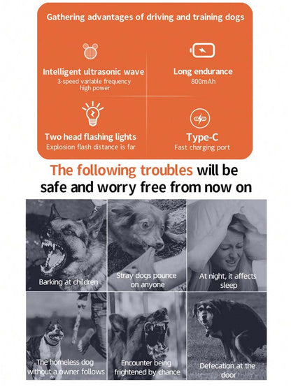 🏆 50K+ SOLD! – Almost Gone🔥Ultrasonic Dog Bark Deterrent Device – Humane & Effective Dog Repeller