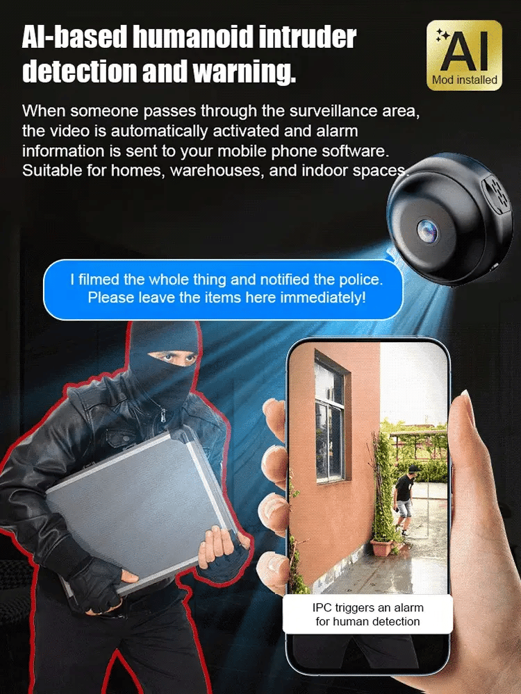 [Hidden Camera 1080P HD night vision]No WIFI or electricity required💯Tiny and installs in 1 second ⚠️Remote real-time viewing