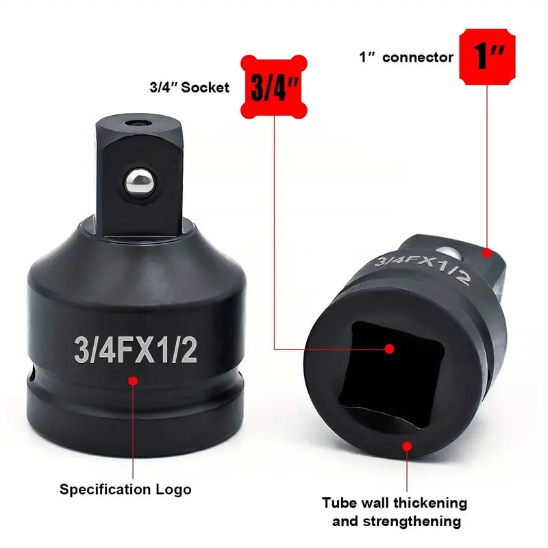 6-Piece Impact Socket Adapter Set | Cr-V Steel SAE Adapter Conversion Kit