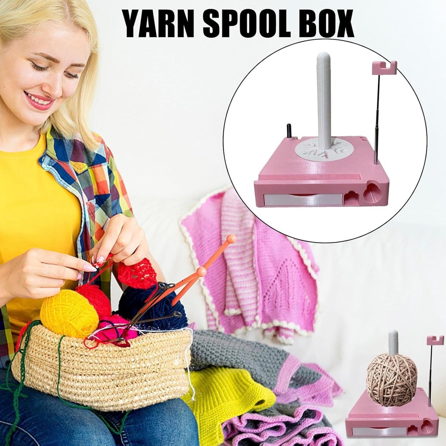 🔥Spinning Yarn Holder with Tool Storage