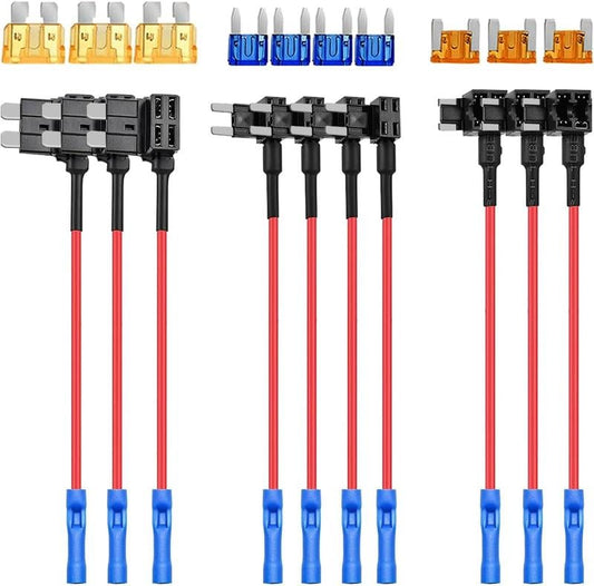 🔥50040R 12V Car Add-a-Circuit Fuse Adapter with Standard and Mini TAP Profile TAP Blade Fuse