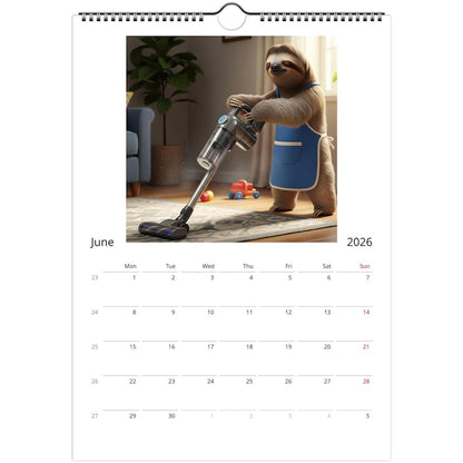 Sloth Calendar 2026 - Daily Activities