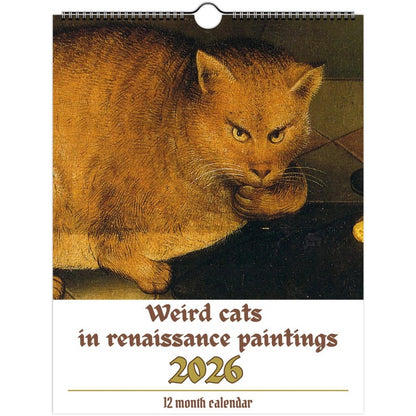 Weird cats in renaissance 2026 Wall Calendar