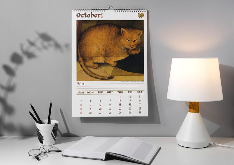 Weird cats in renaissance 2026 Wall Calendar