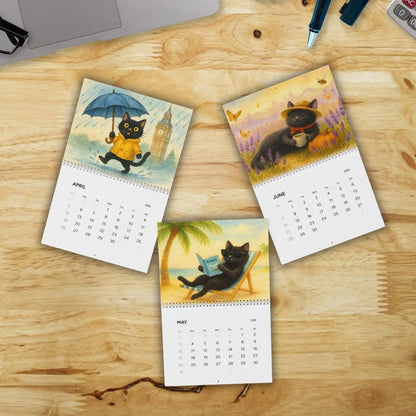 Funny Black Cat Holiday Calendar 2026