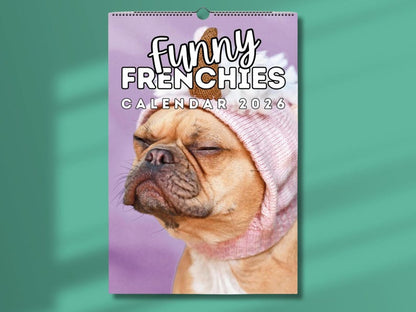 Funny Frenchies 2026 Wall Calendar, French Bulldog Lovers Gift