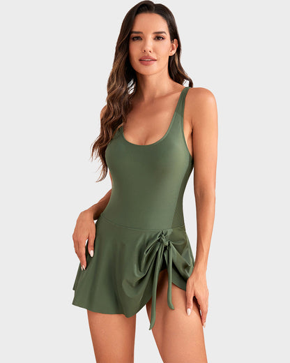 👙Last Day Special Price!!💃Women's One Piece Tummy Control Tie Knot Swimsuit