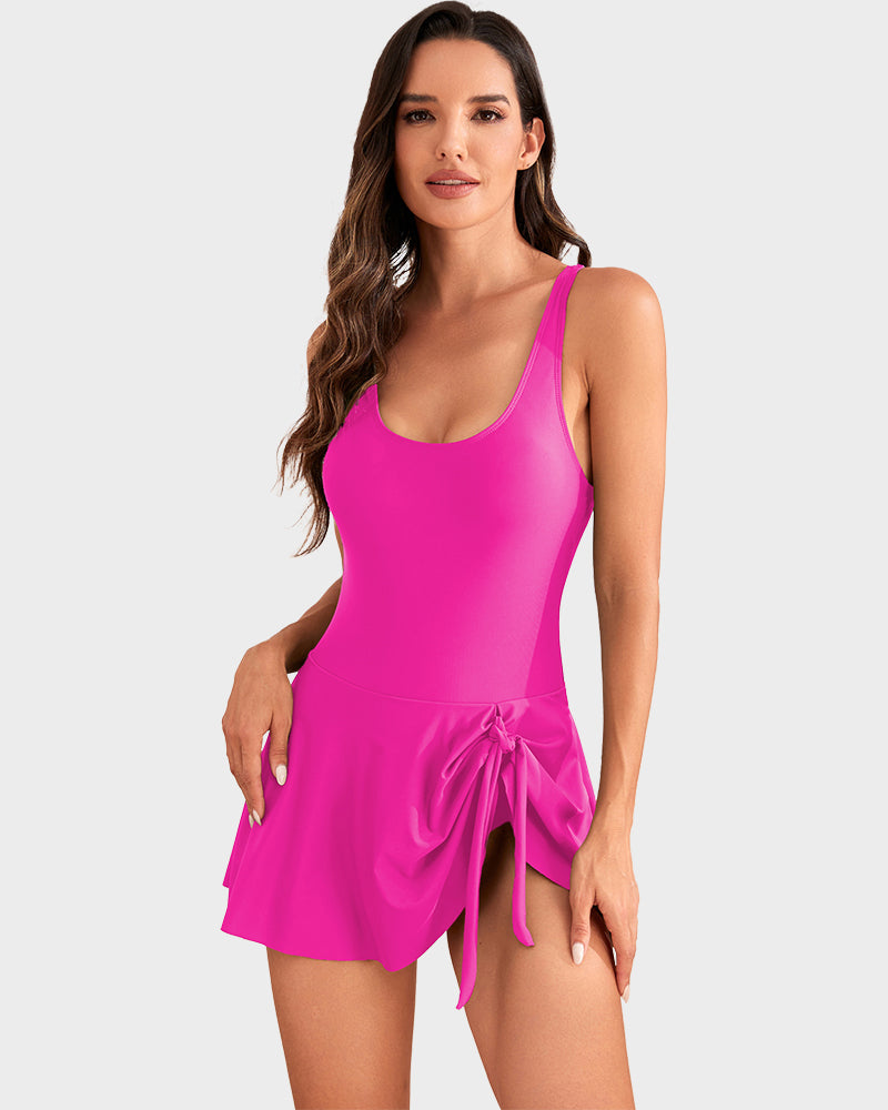👙Last Day Special Price!!💃Women's One Piece Tummy Control Tie Knot Swimsuit