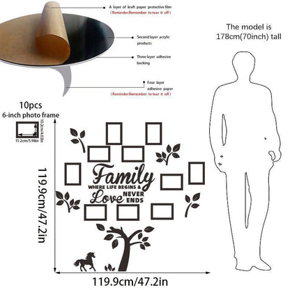 ⏰3D Family Tree Photo Frame Wall Sticker